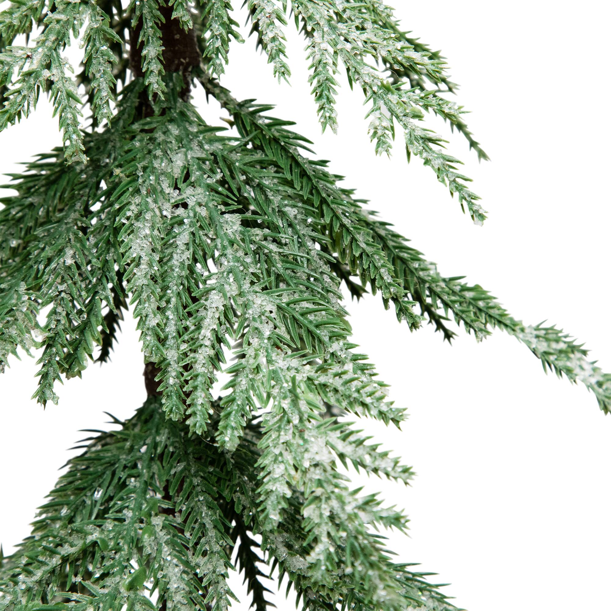 24" Unlit Mini Icy Pine Christmas Tree in Burlap Base